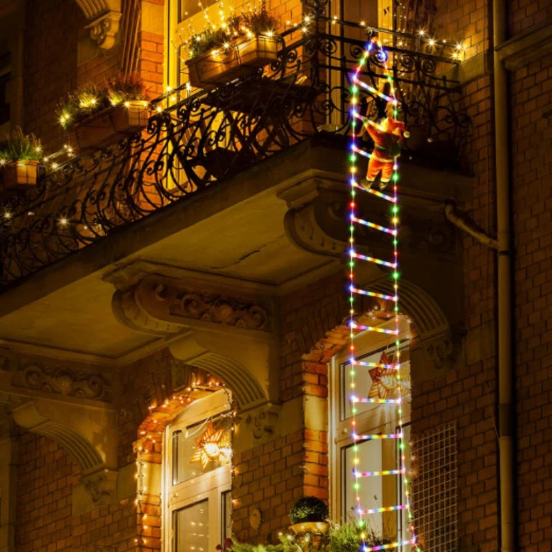 Échelle LED Noël avec Père Noël -30%